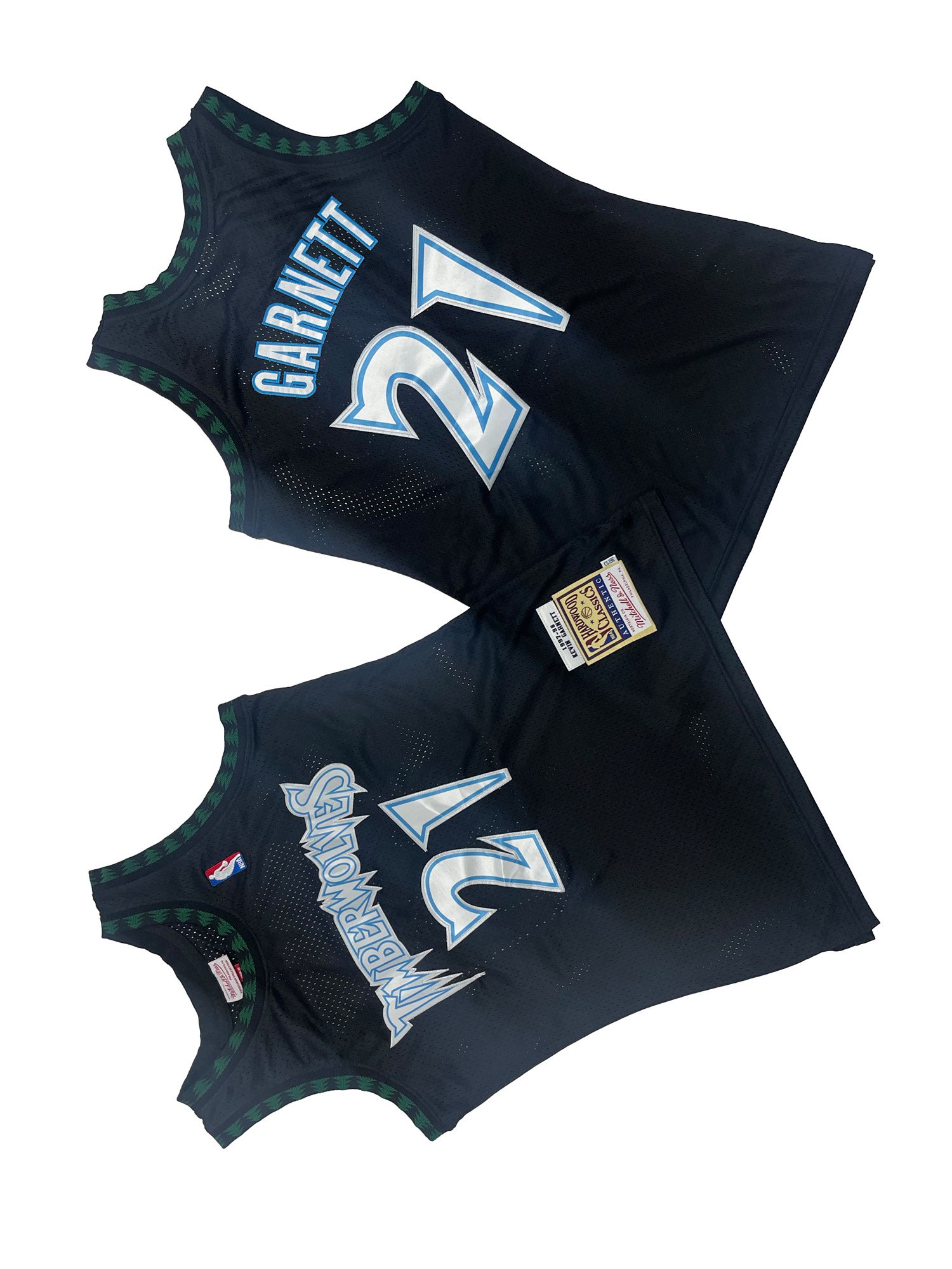 Men Minnesota Timberwolves 21 Garnett Black Throwback NBA Jersey